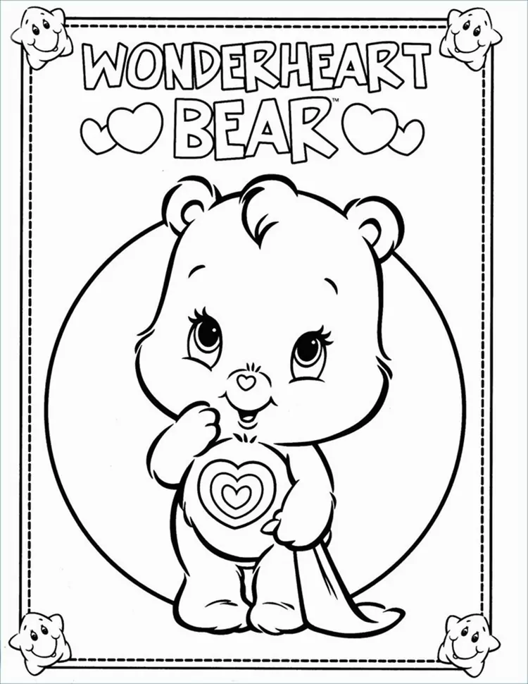 cute wonderheart care bear coloring pages