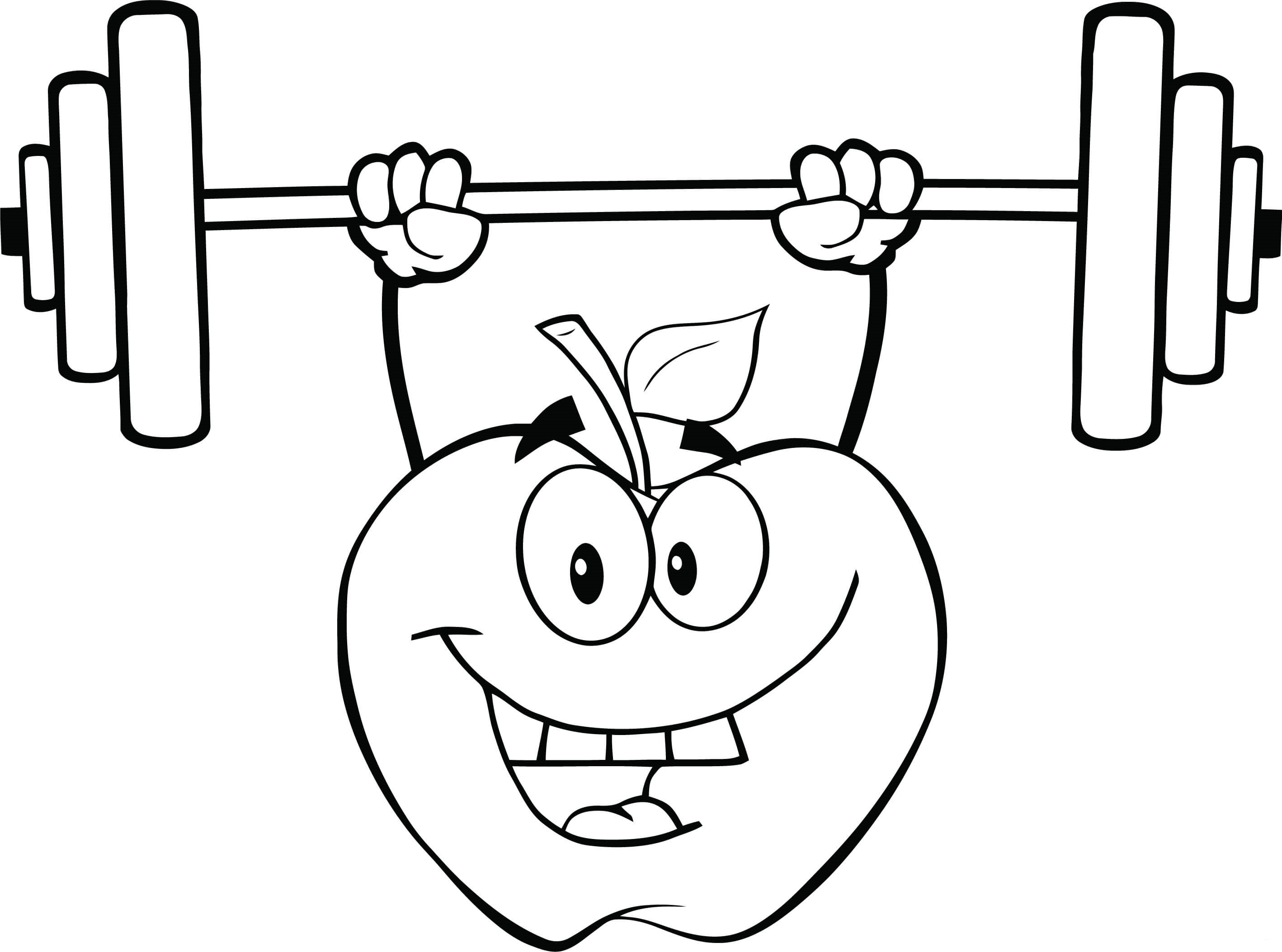 cartoon weightlifting coloring pages