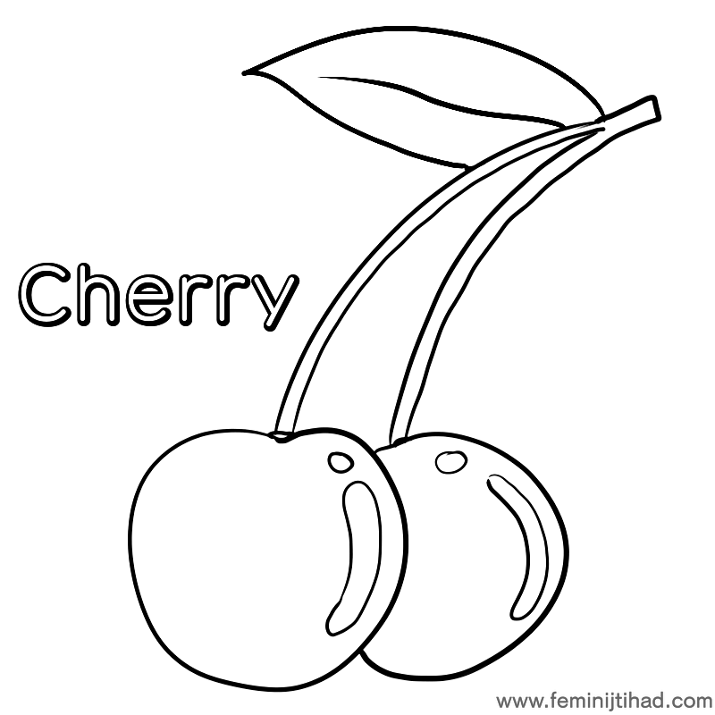 cherry coloring page