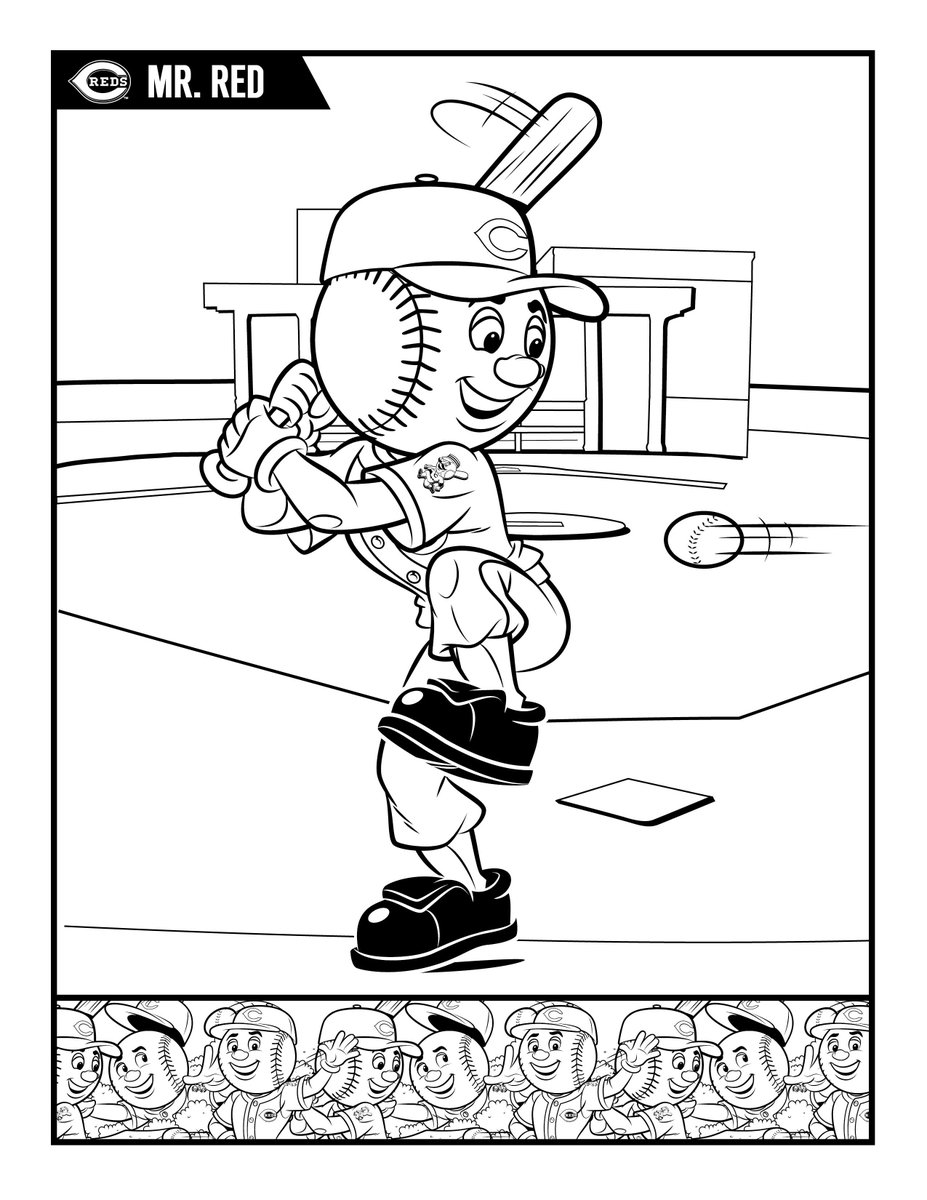 cincinnati reds mascot coloring pages