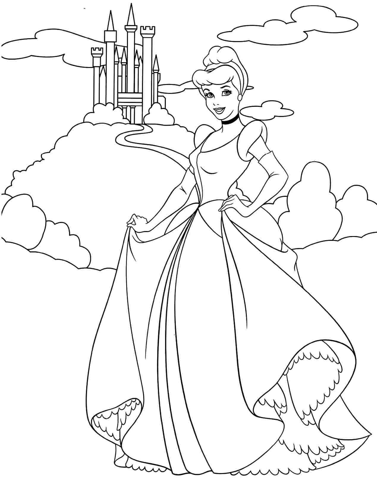 cinderella coloring pages free