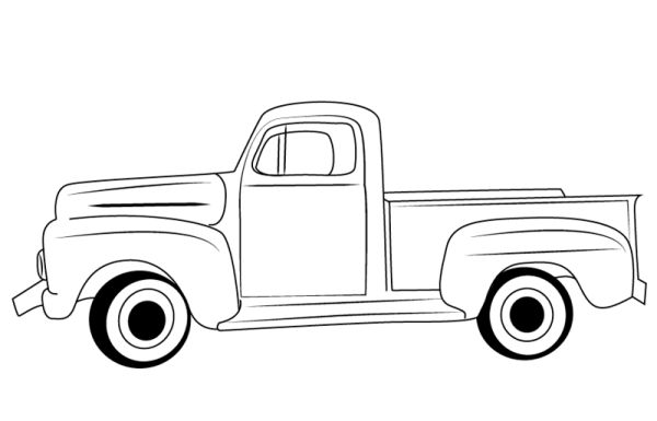 classic ford truck coloring and drawing sheet