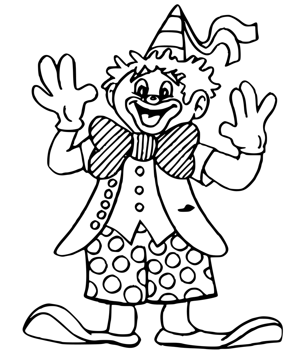 funny clown coloring pages