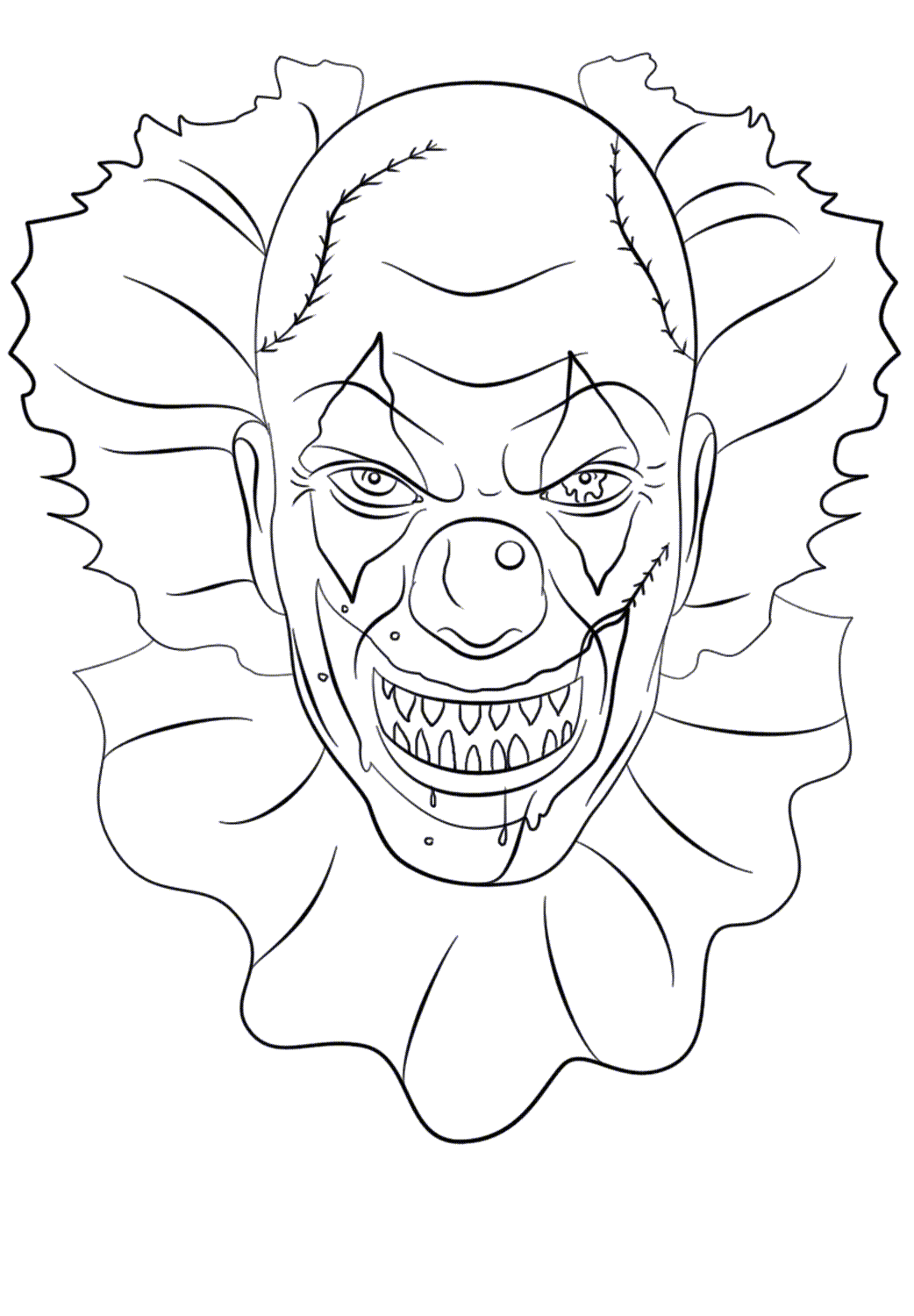 scary clown coloring pages