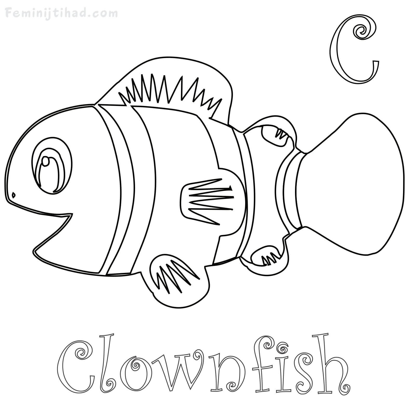 clown fish coloring pages printable