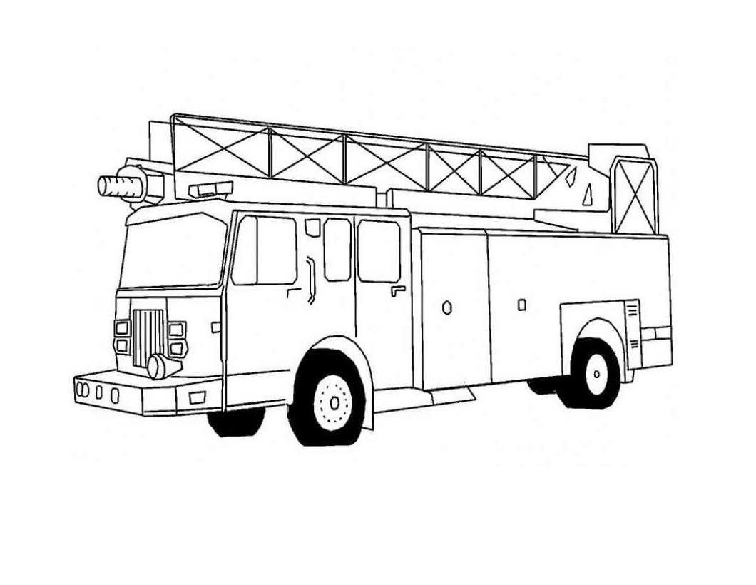 coloring page fire truck