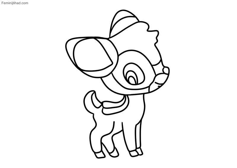 coloring pages disney cuties bambi