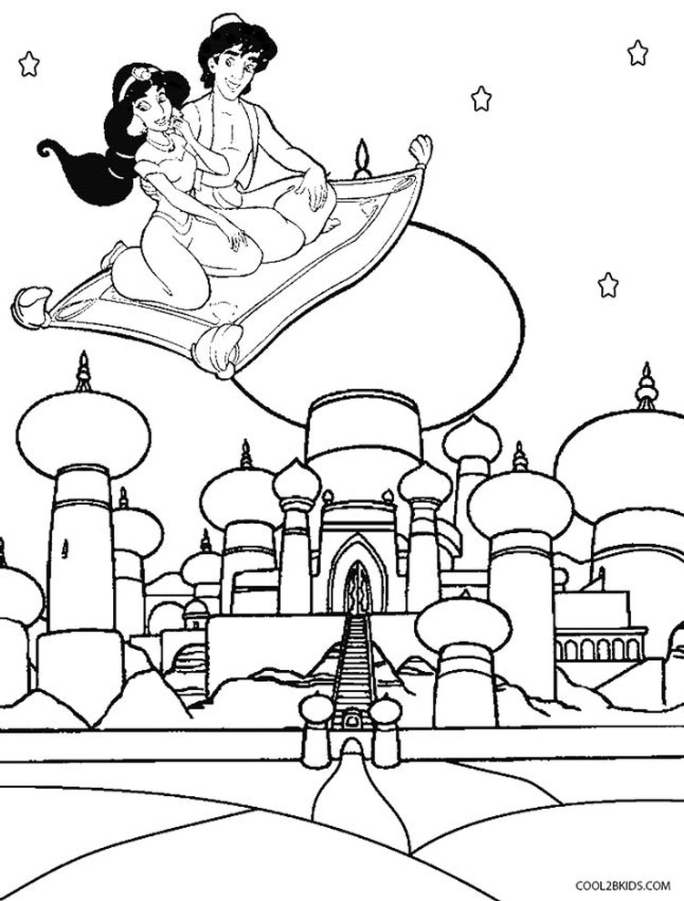 coloring pages of aladdin