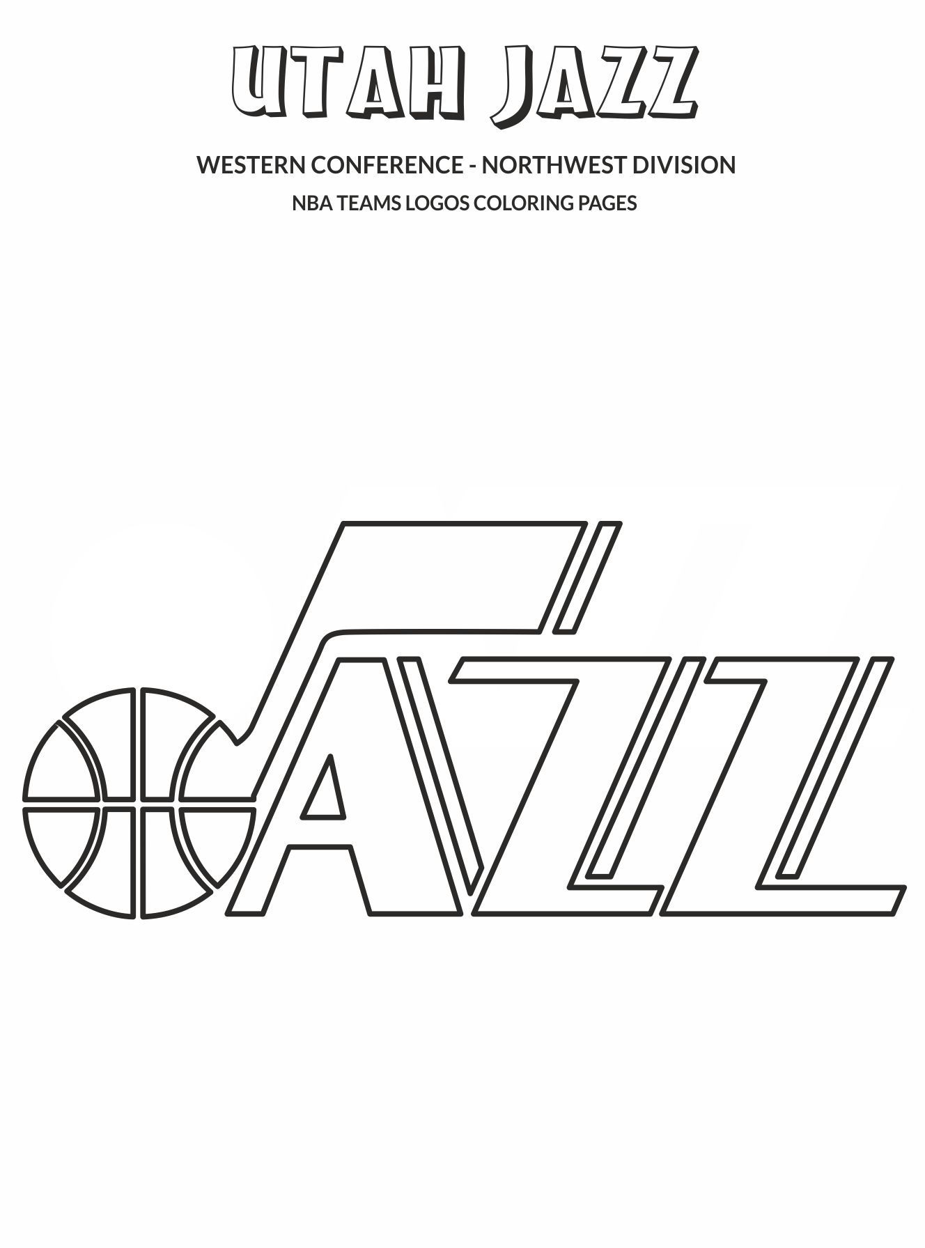 coloring pages utah jazz