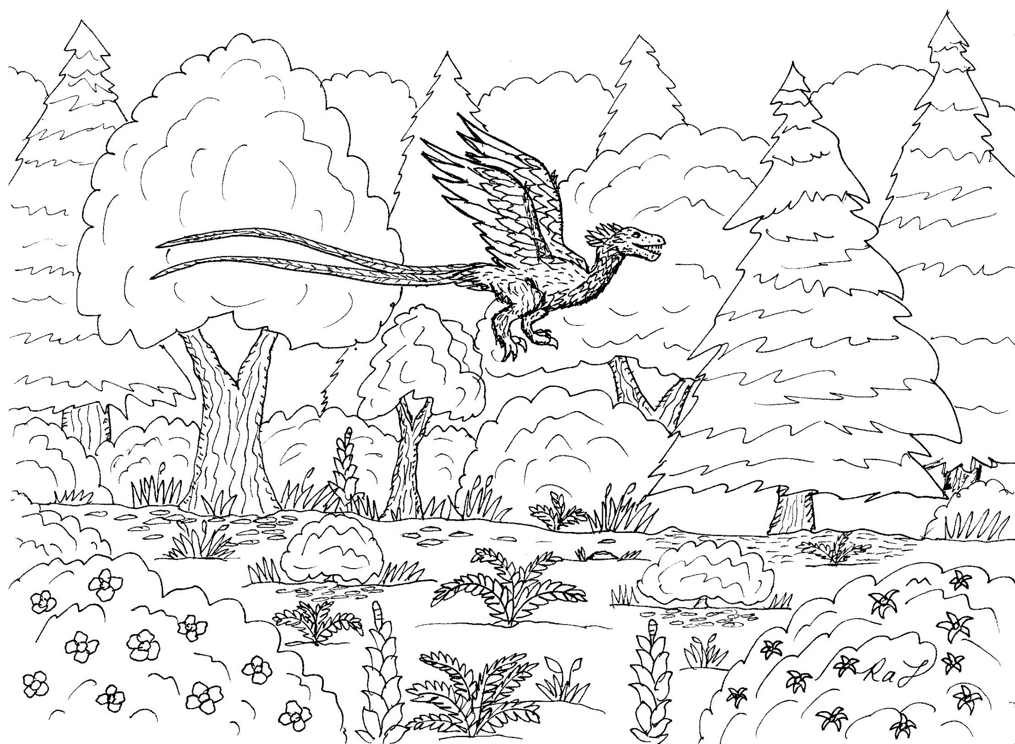 free printable microraptor coloring pages