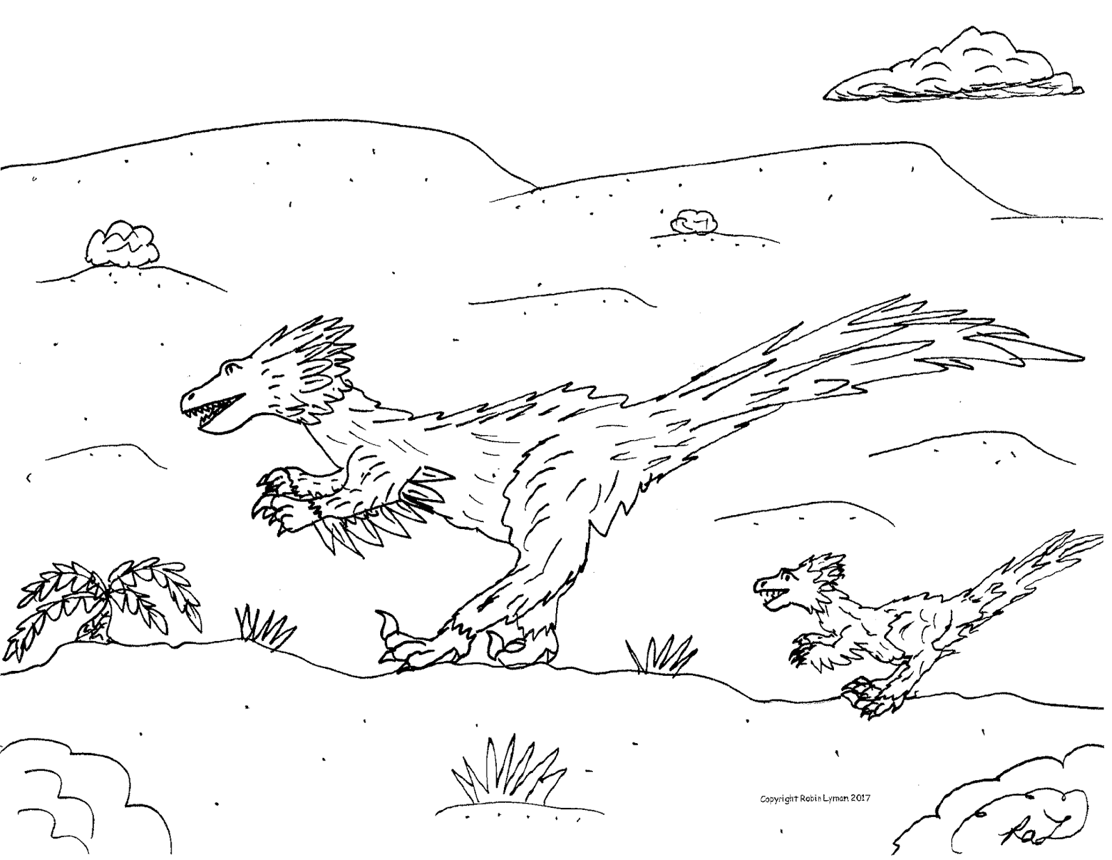 microraptor coloring sheet