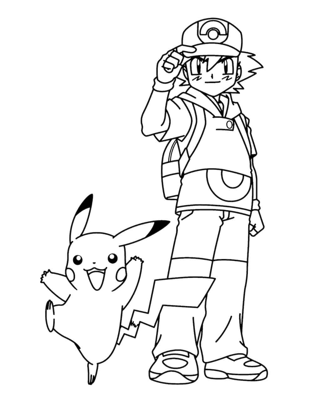 ash and pikachu coloring pages