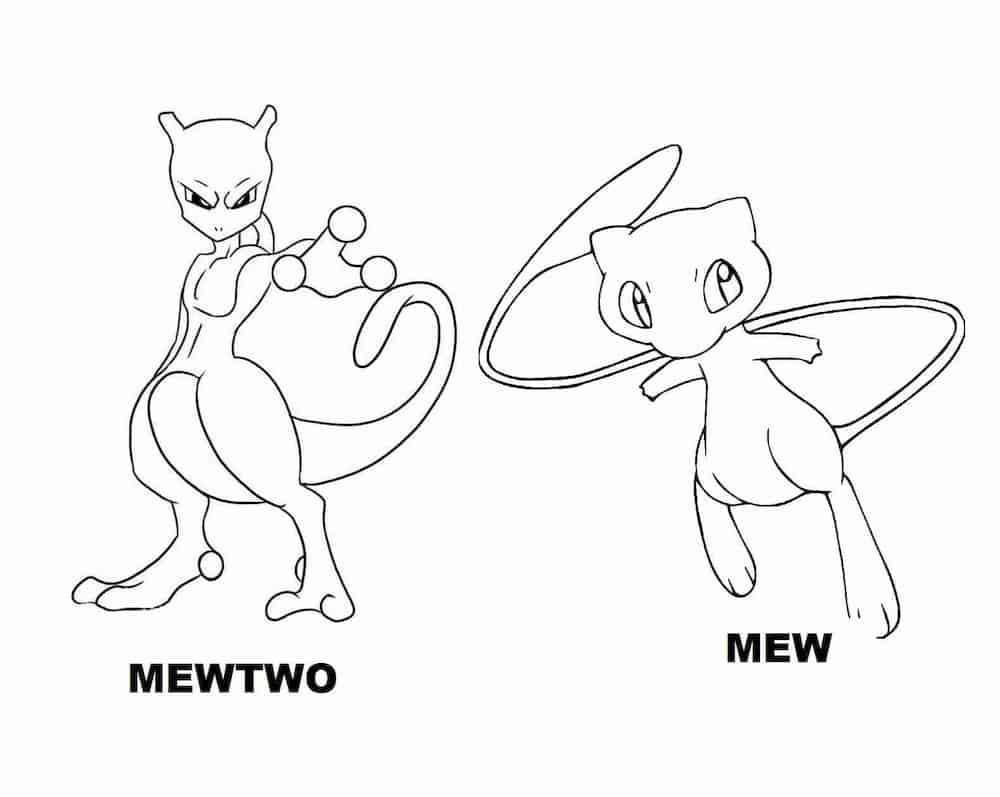 mew and mewtwo coloring pages