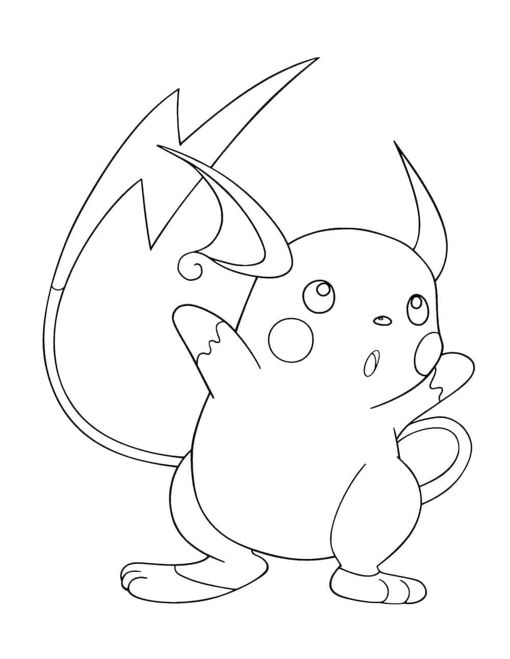 raichu free coloring pages