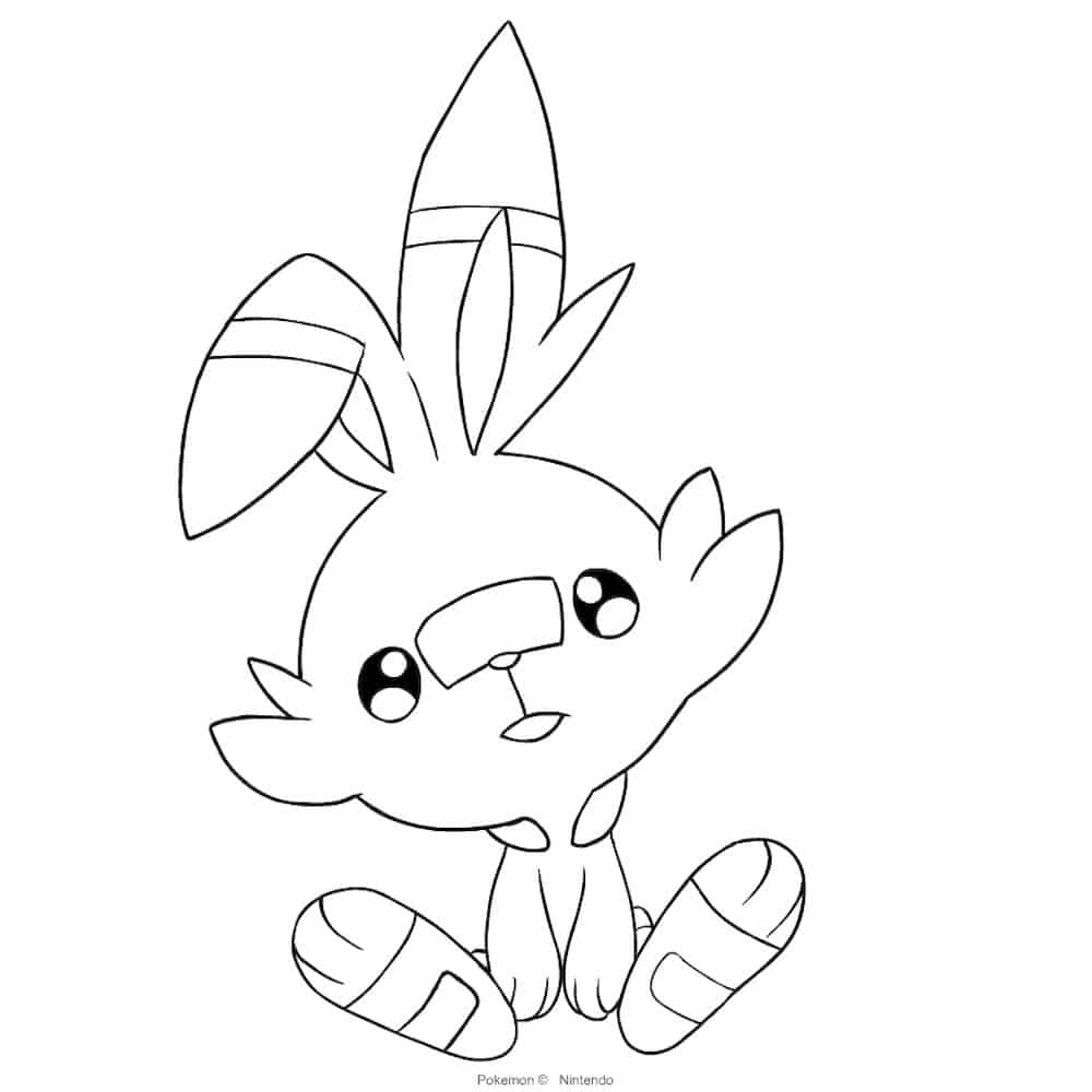 scorbunny pokemon coloring pages