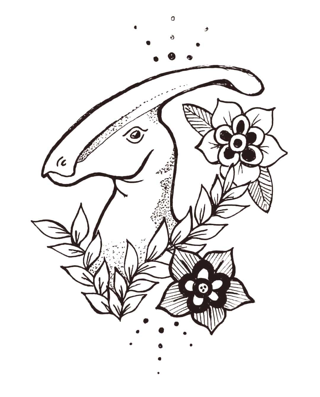 adult parasaurolophus coloring pages