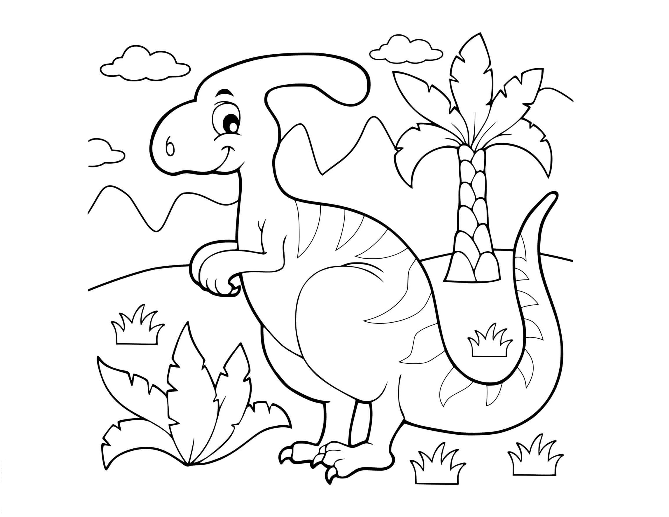 cartoon parasaurolophus coloring pages