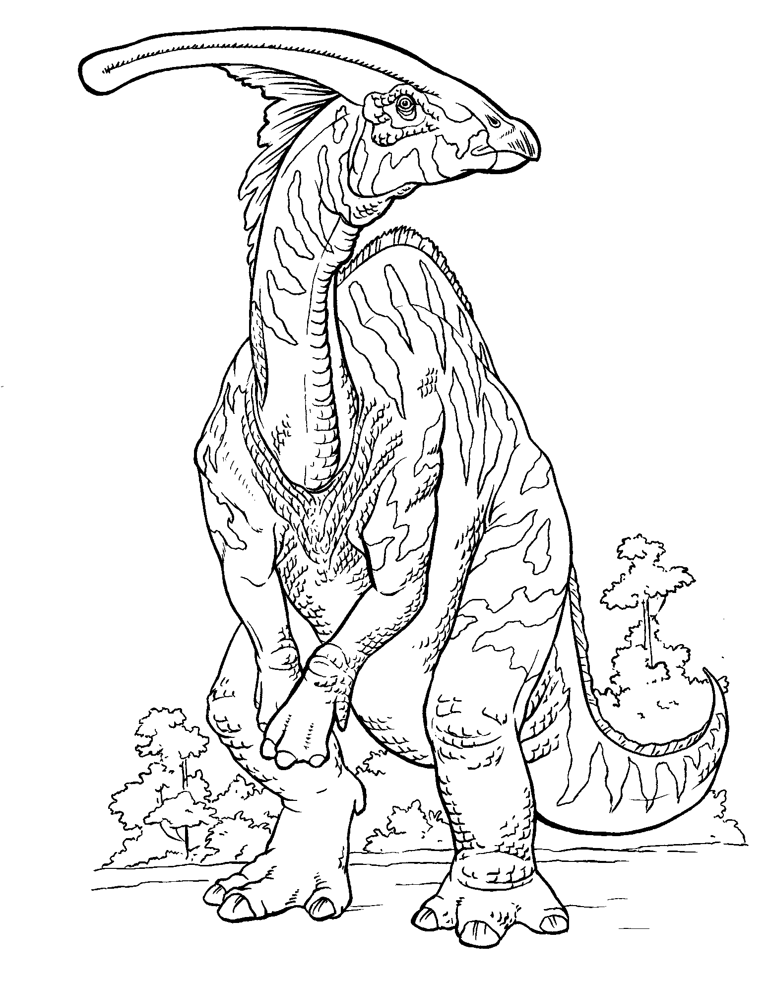 coloring pages parasaurolophus