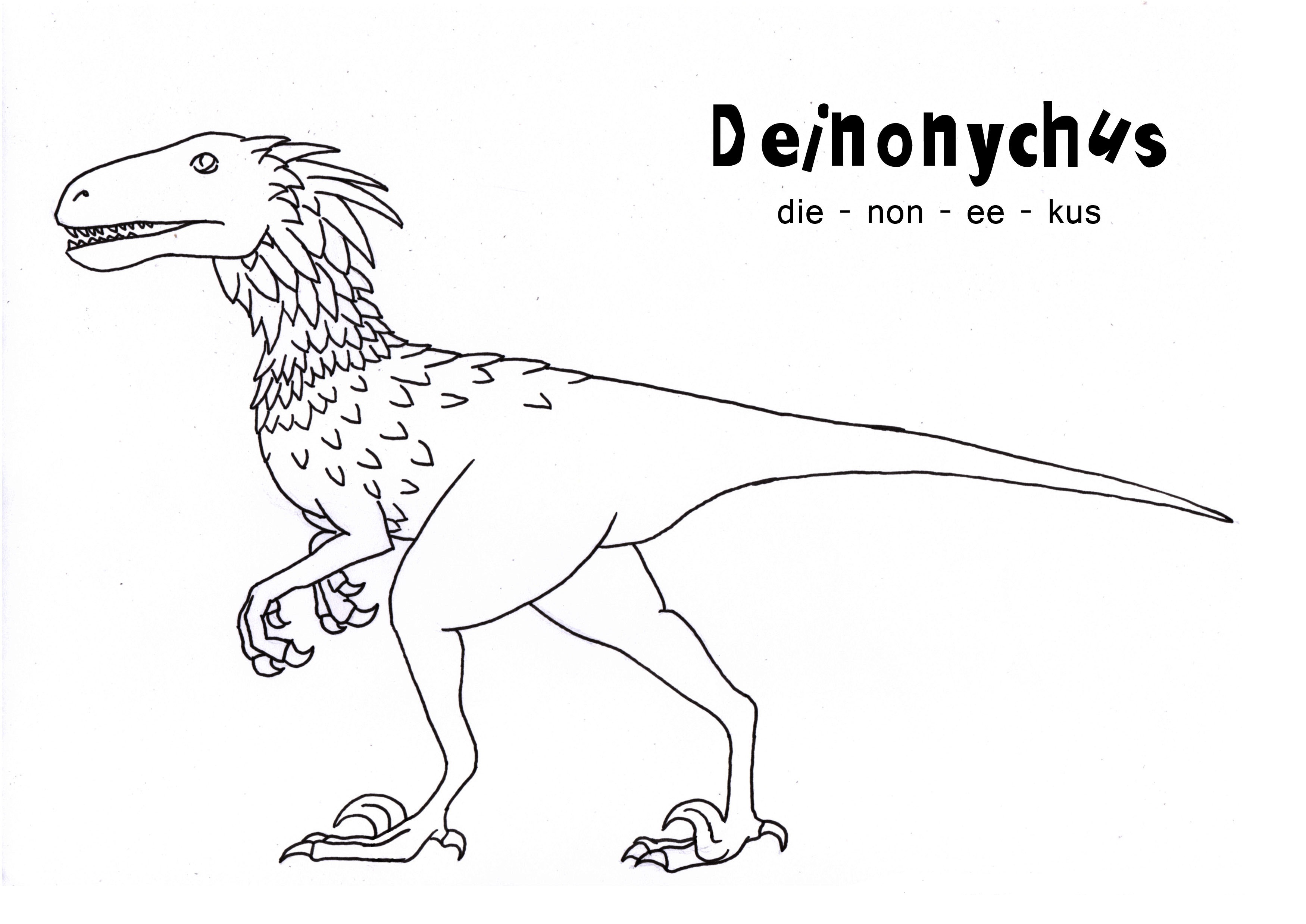 deinonychus coloring pages