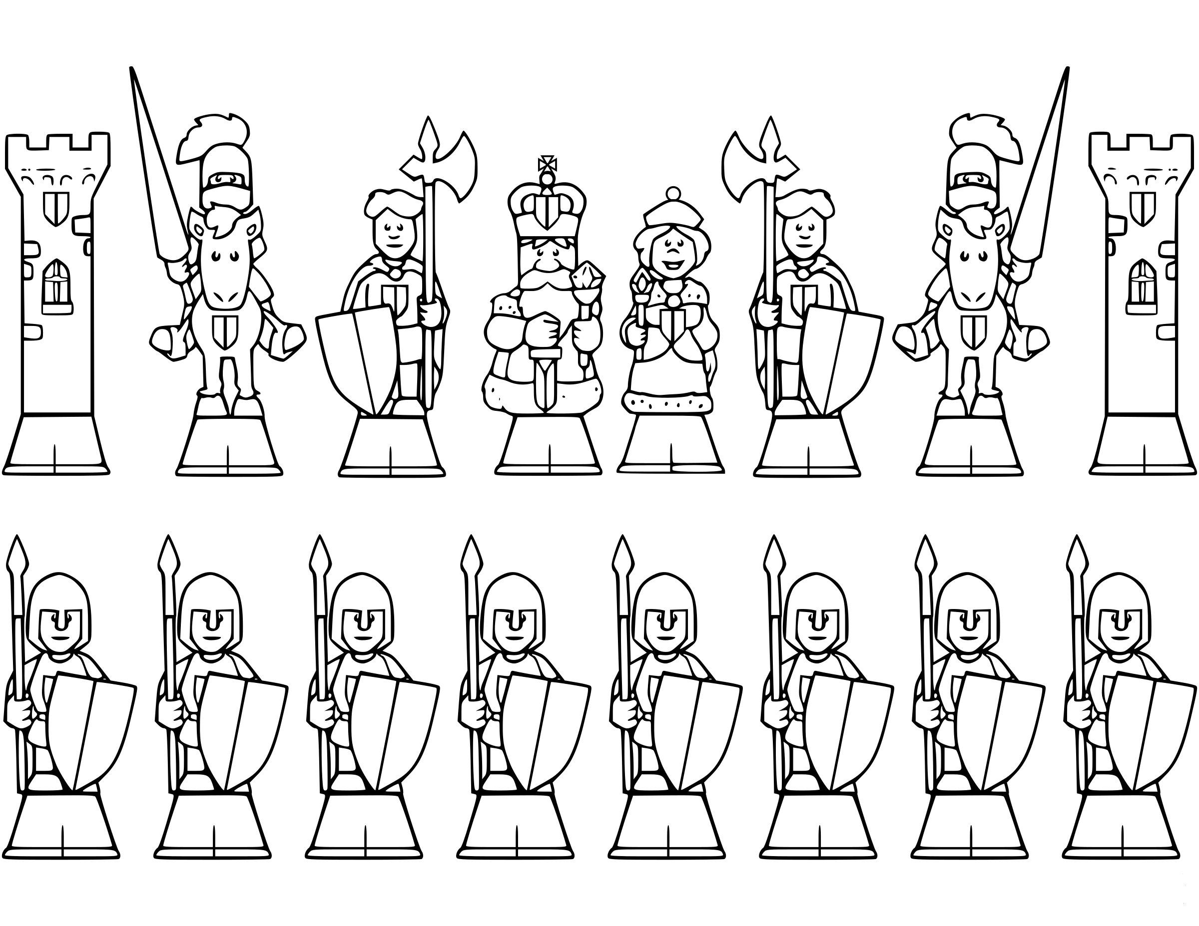 cartoon chess coloring pages