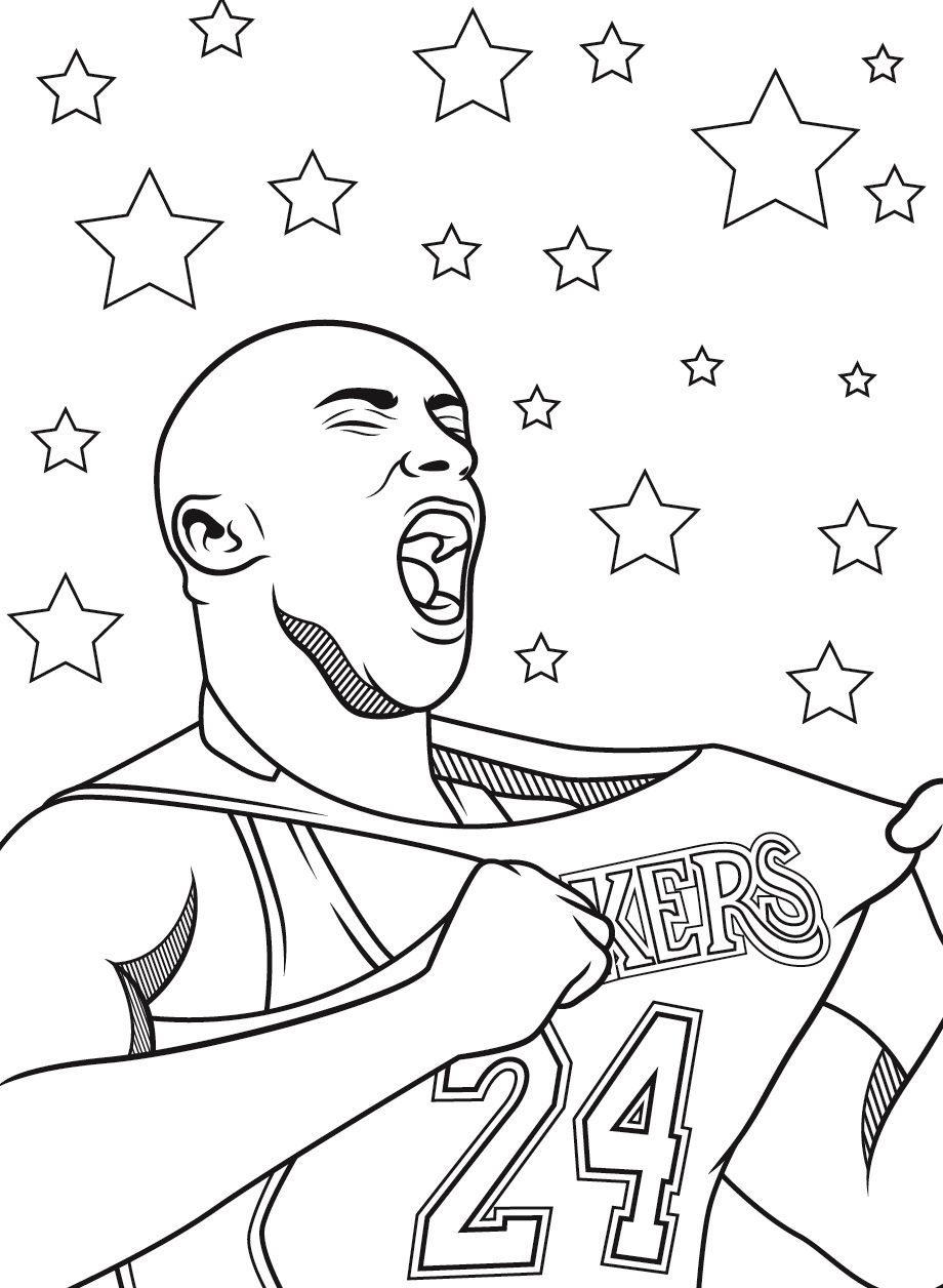 free printable kobe bryant coloring pages