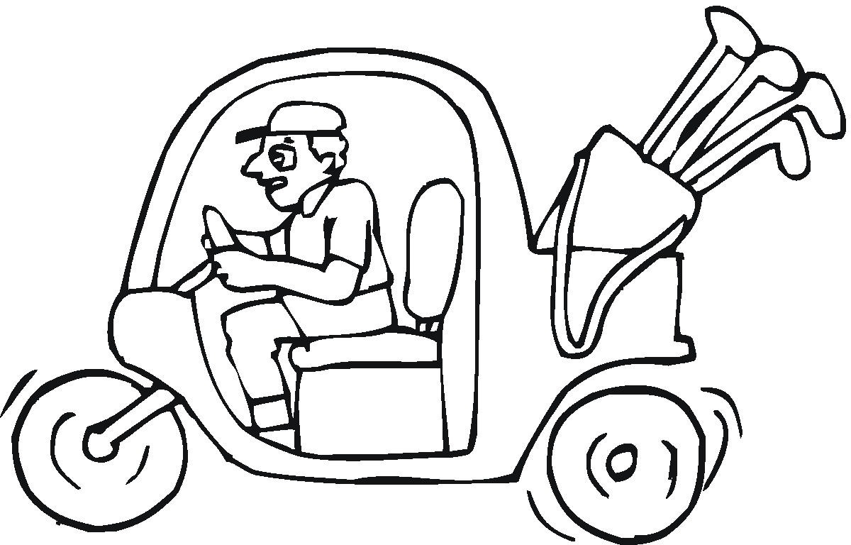 golf cart coloring pages