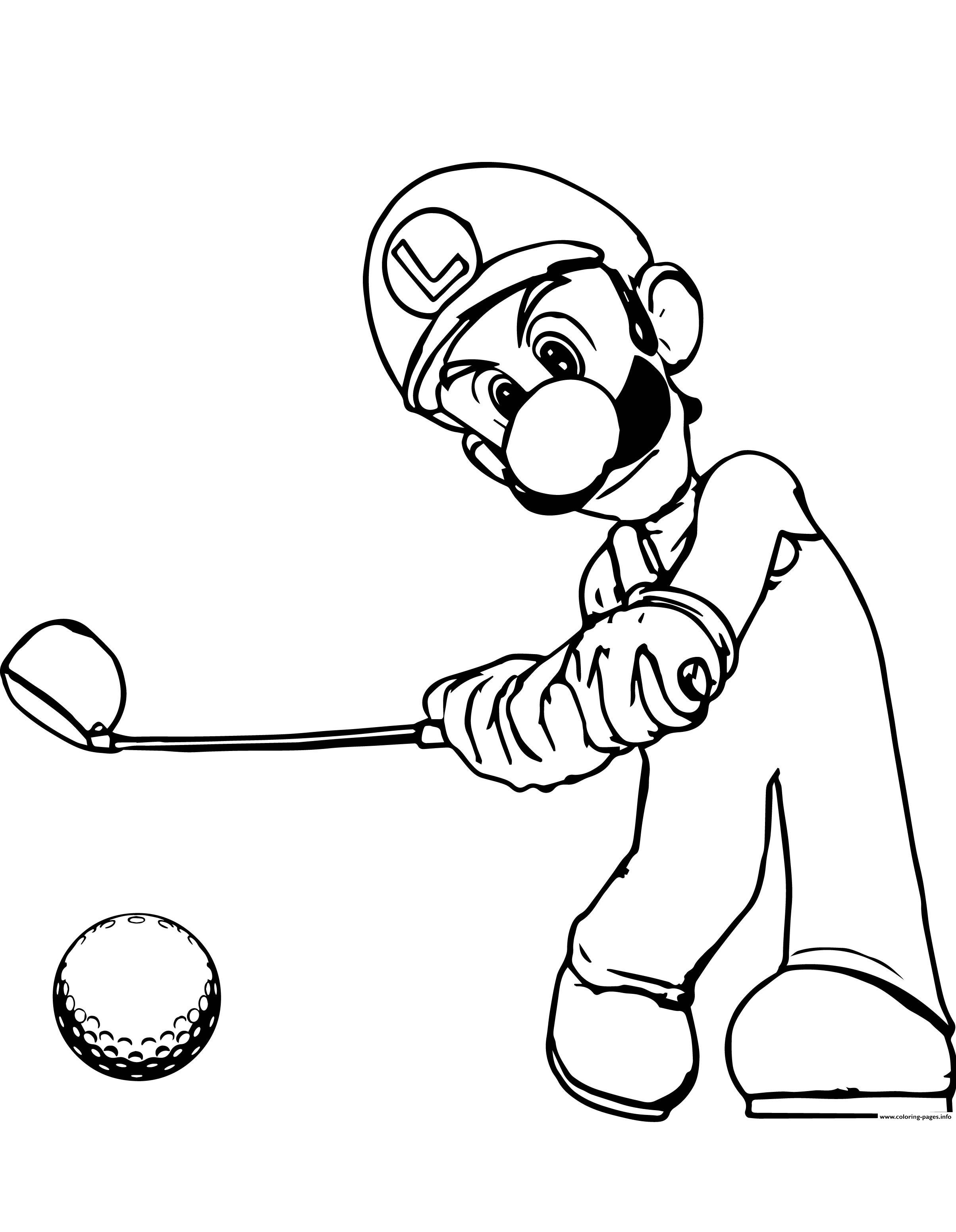 mario golf coloring pages