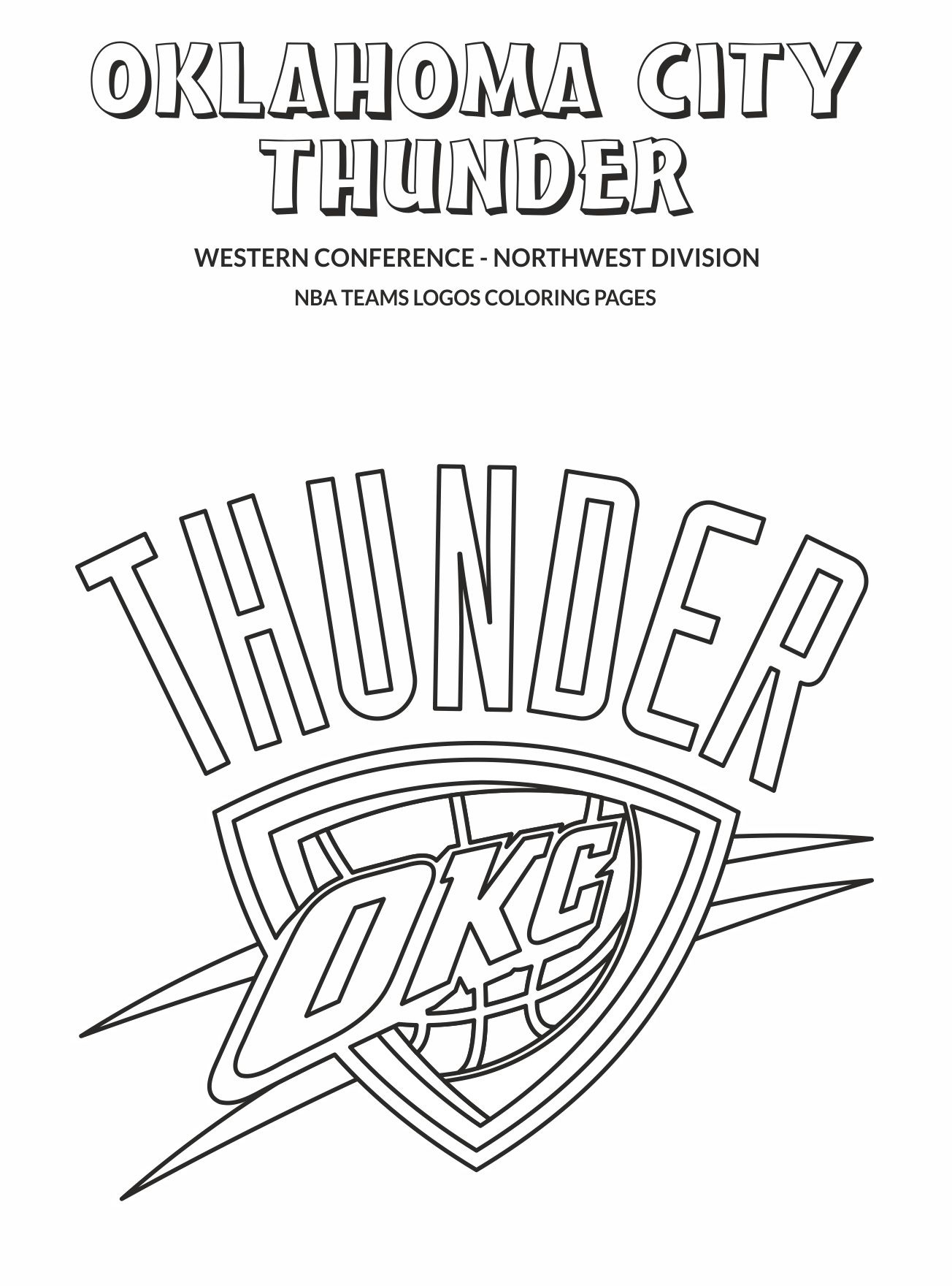 nba oklahoma city thunder coloring pages