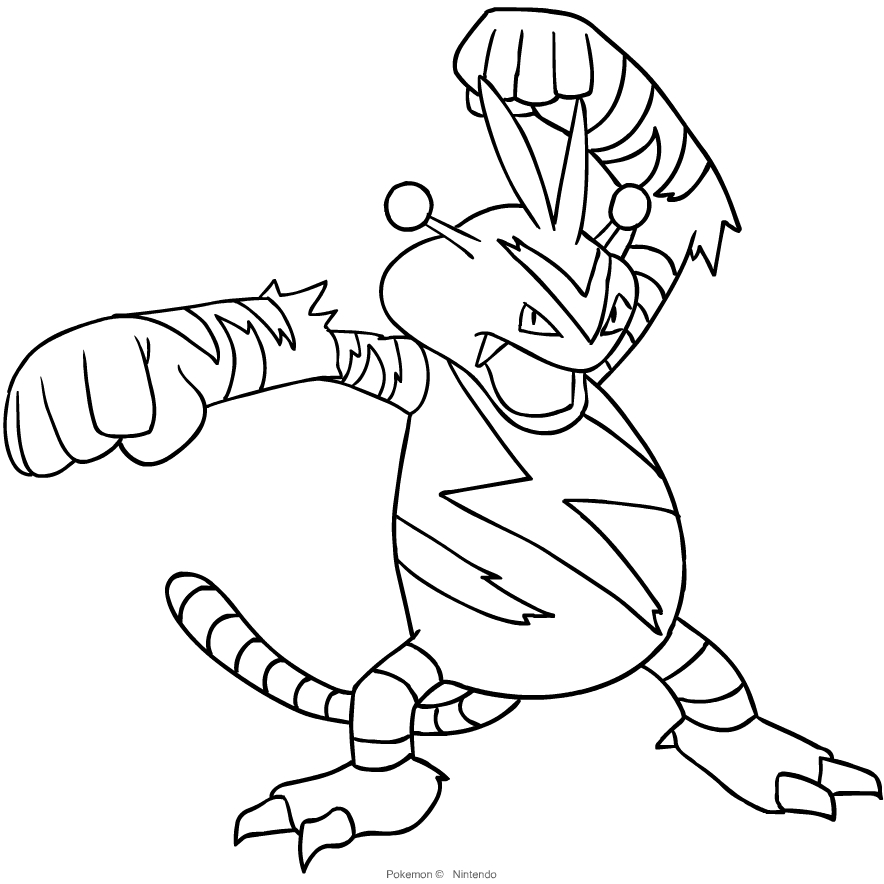 printable electabuzz coloring pages