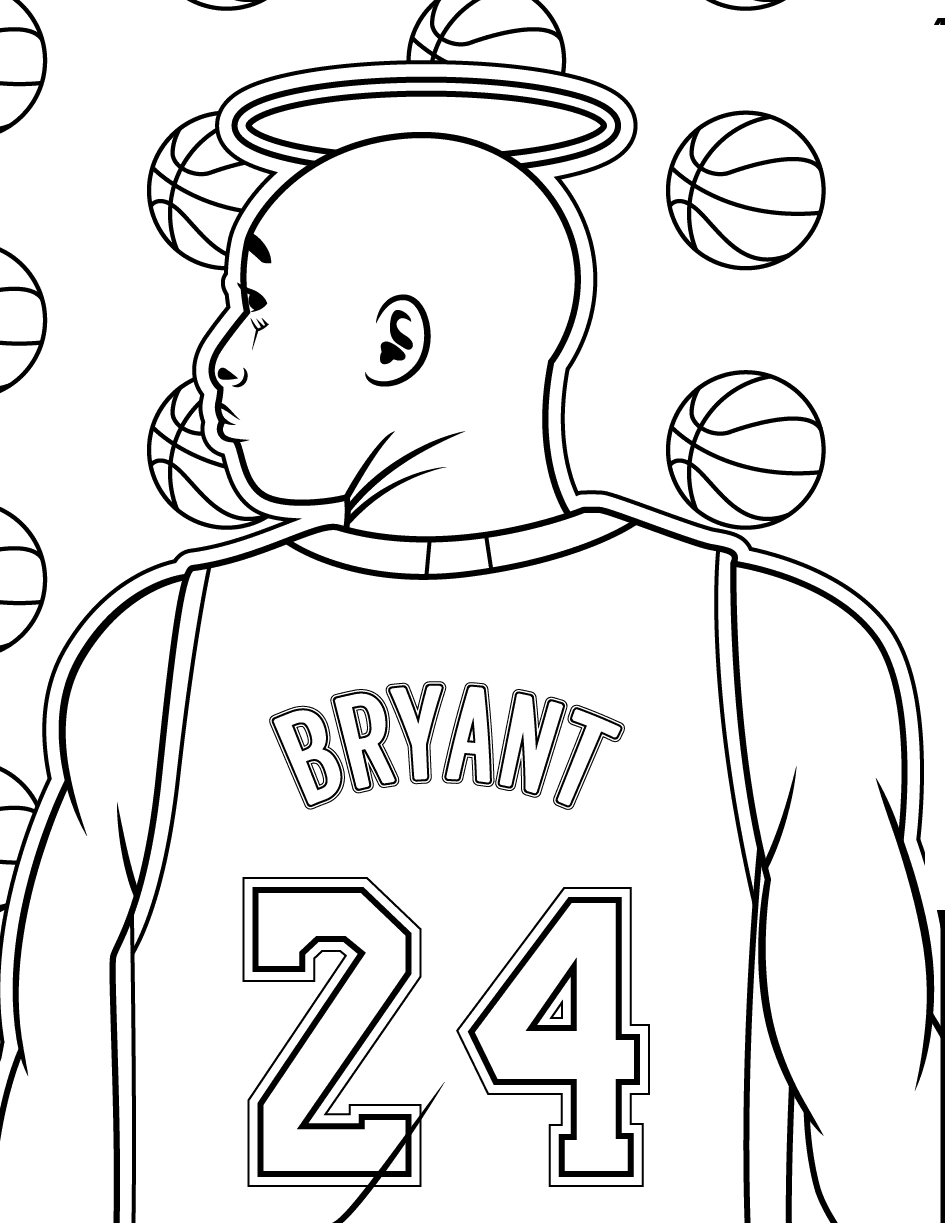 printable kobe bryant coloring pages