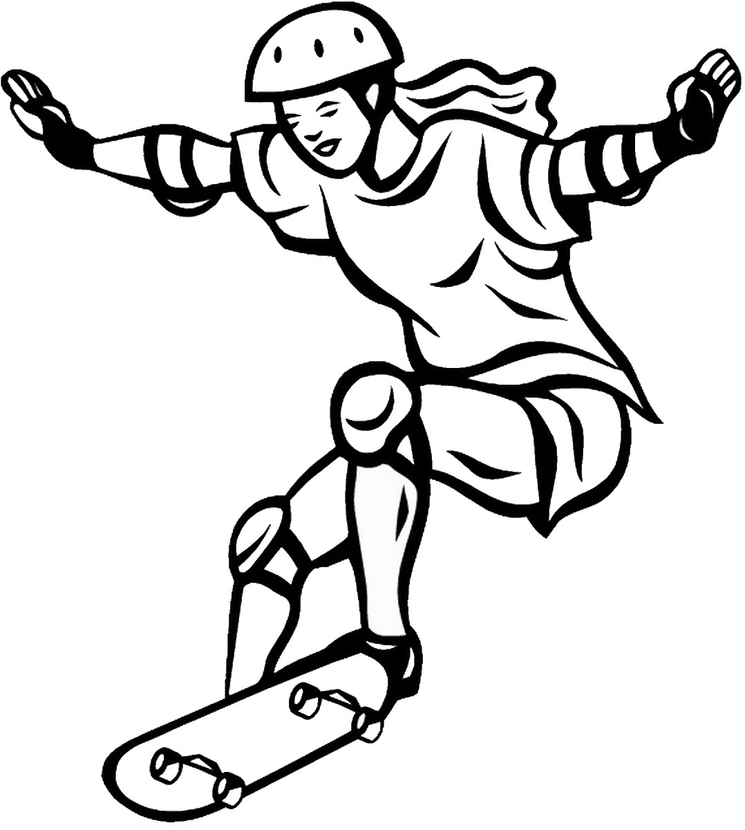 skate coloring page free