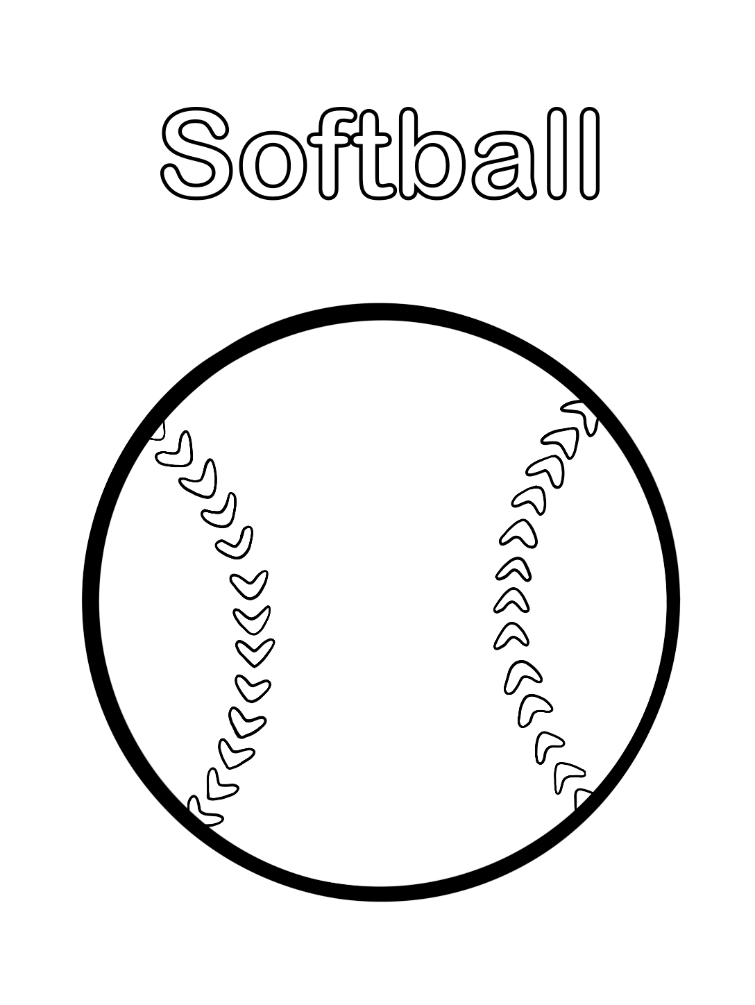 softball coloring pages free