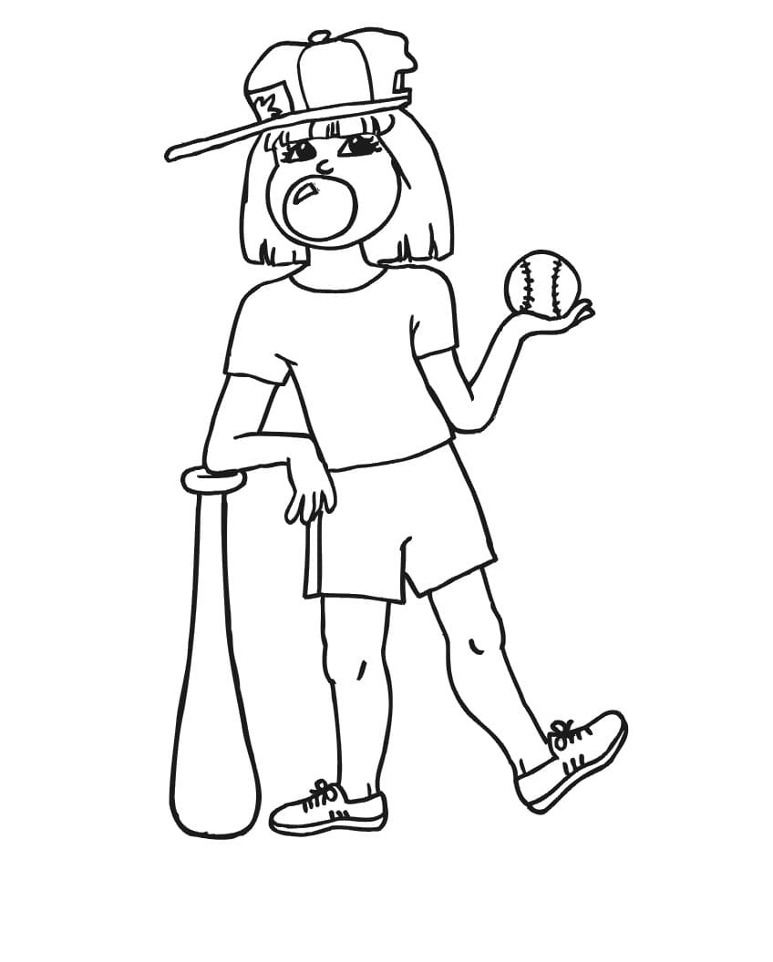 softball coloring pages printable