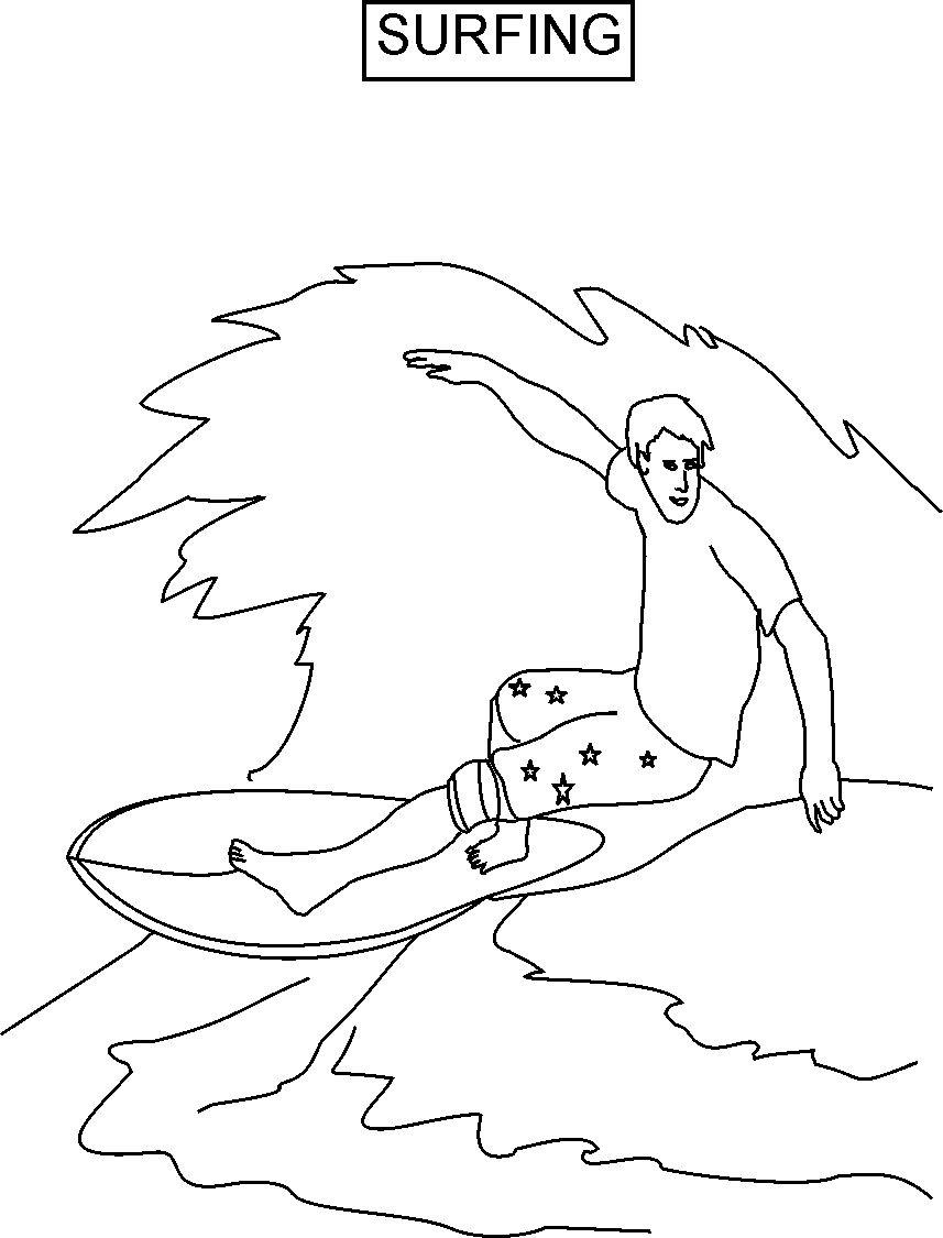 surfboard coloring pages free