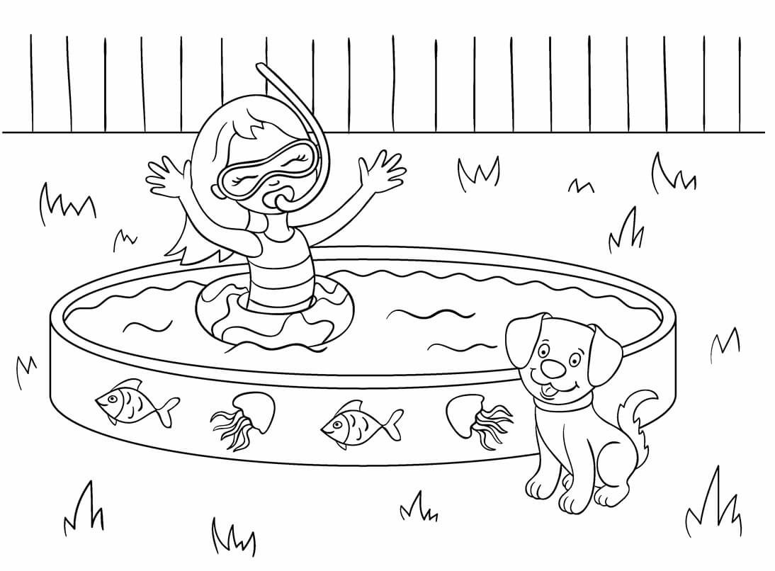 swimming coloring pages printable