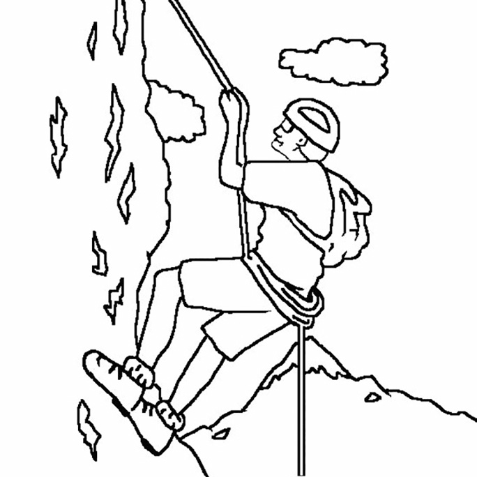 adult rock climbing coloring pages