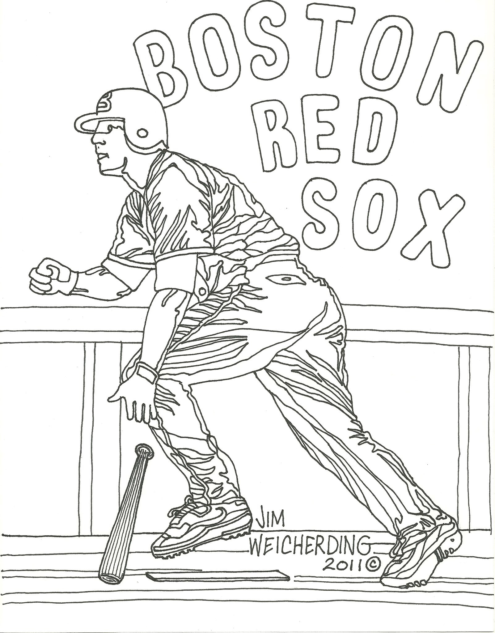 boston red sox player coloring pages