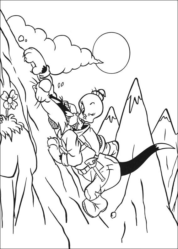 cartoon rock climbing coloring pages