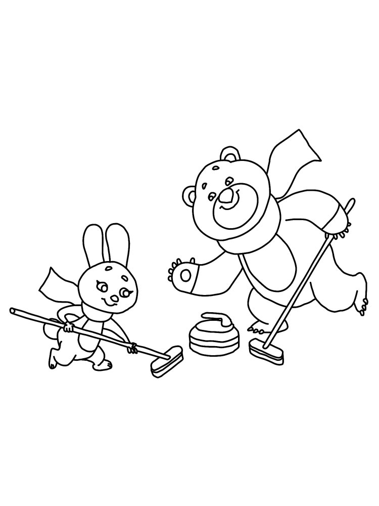 curling coloring pages for kids