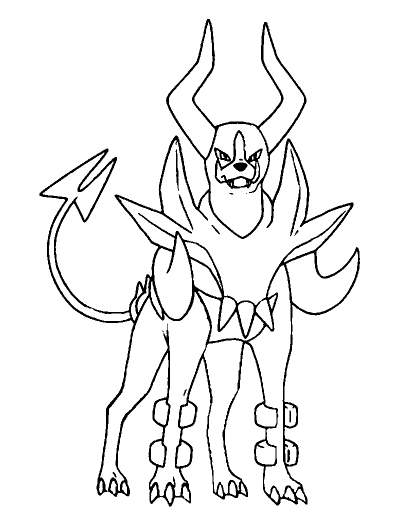 mega houndoom coloring pages