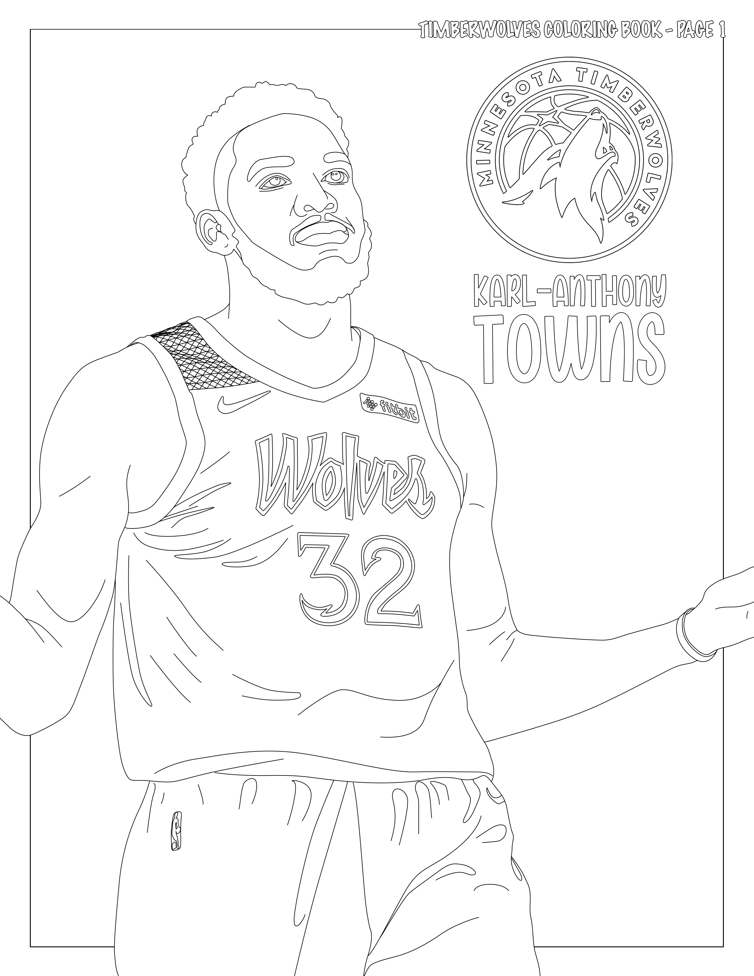 minnesota timberwolves player coloring pages