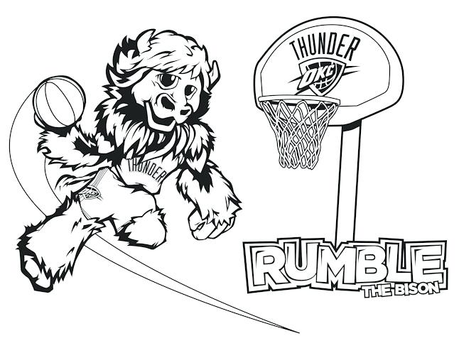 oklahoma city thunder mascot coloring pages