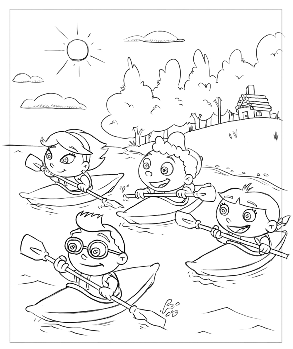 printable kayak coloring pages