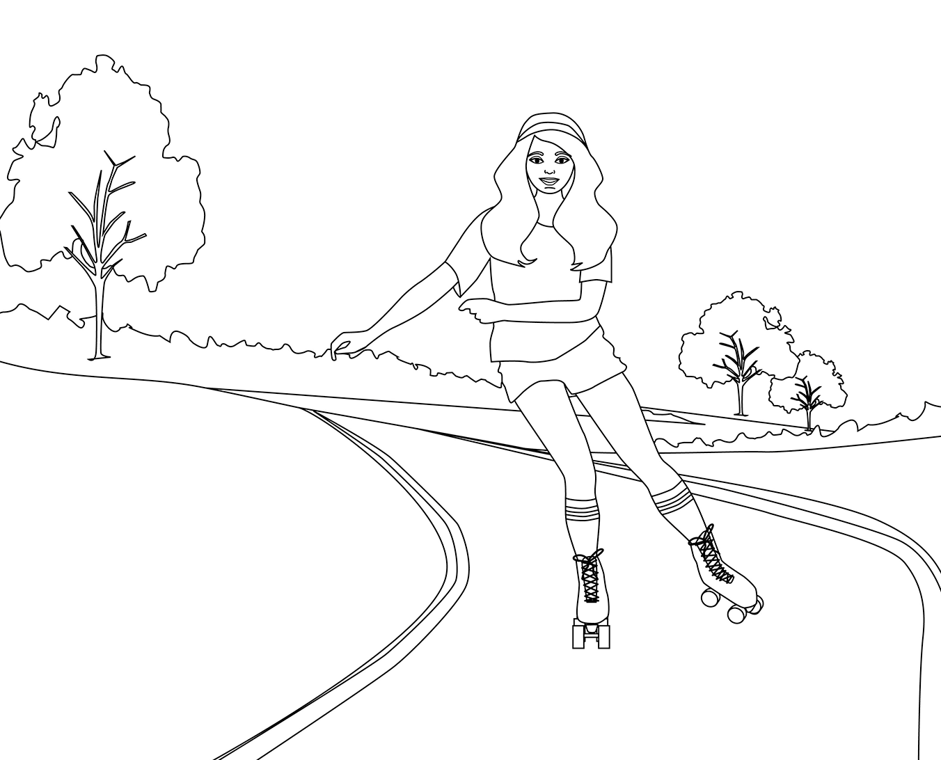 roller skating coloring pages