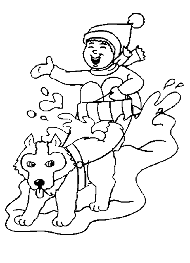 sled dog coloring pages printable