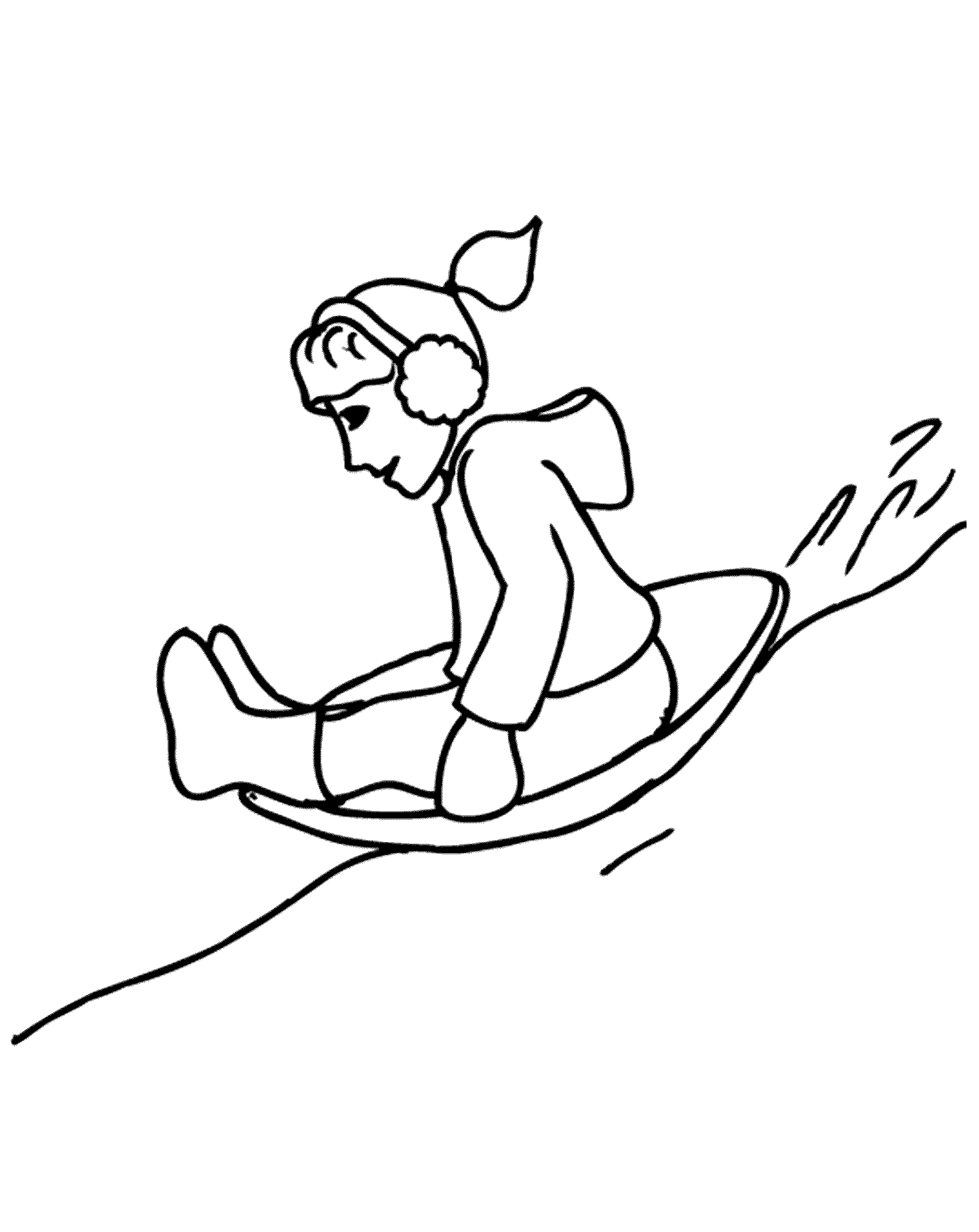 sledding coloring sheet