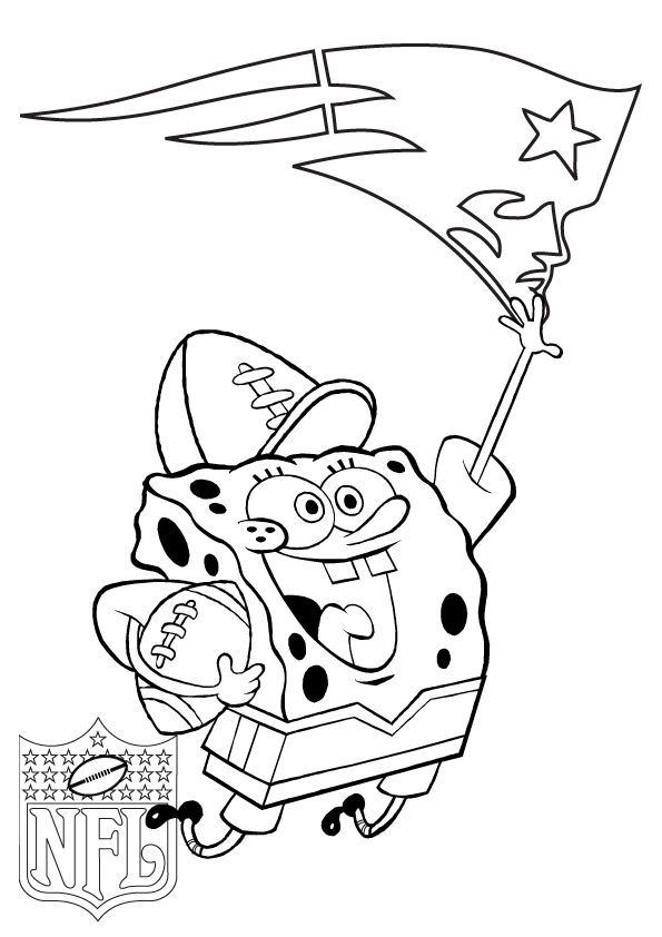 spongebob new england patriots coloring pages