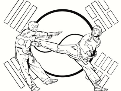 taekwondo colouring pages