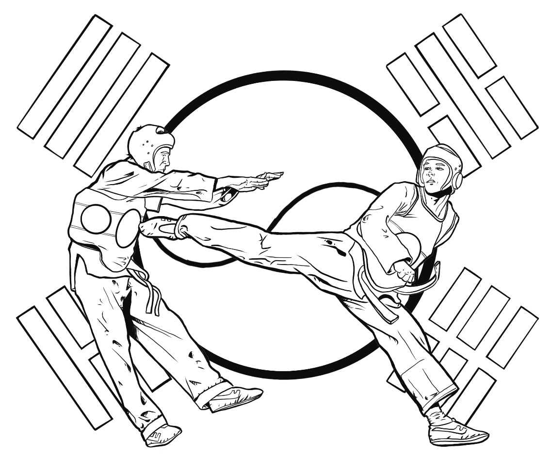 taekwondo colouring pages