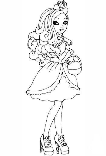 ever after high coloring pages apple white